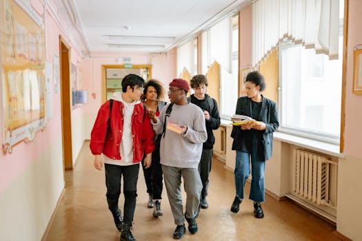 group of students studying together