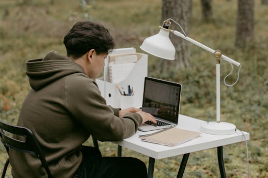 student studying