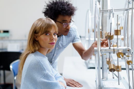 students engaging in a lab experiment