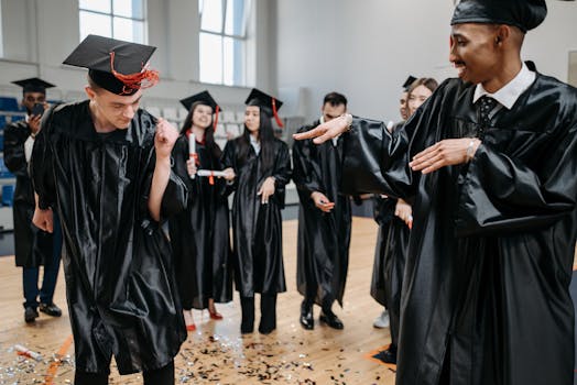 happy students celebrating success