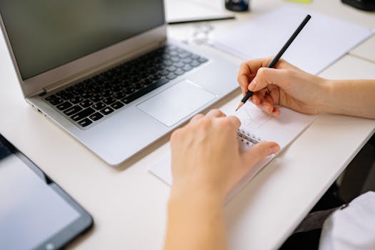 digital study planner on a computer