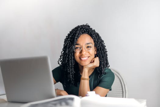 image of a student using a flexible study guide