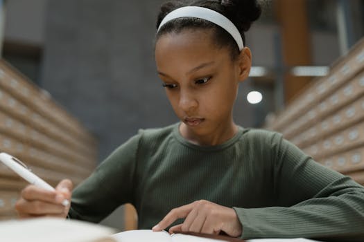 Focused student preparing for an exam