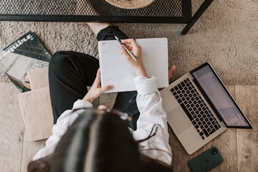 student studying on laptop