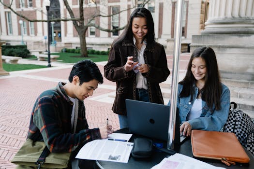 students studying with a tablet