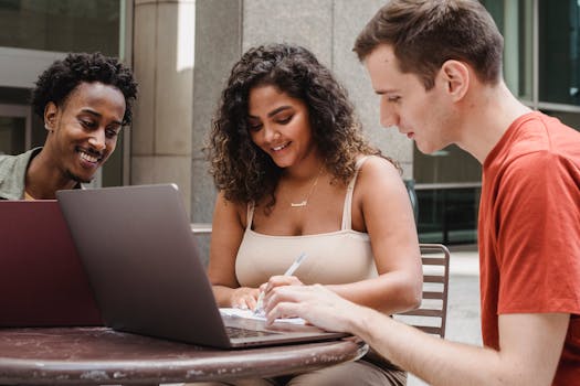 image of students working together in a study group