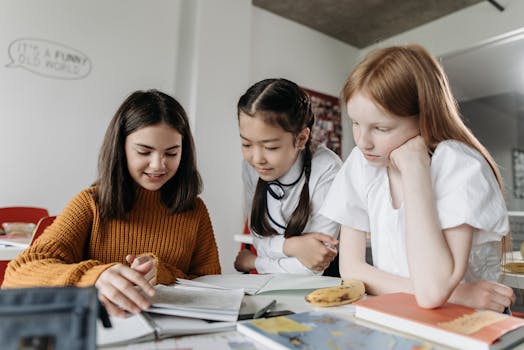 group of students studying together