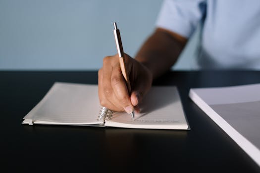 student using a study journal