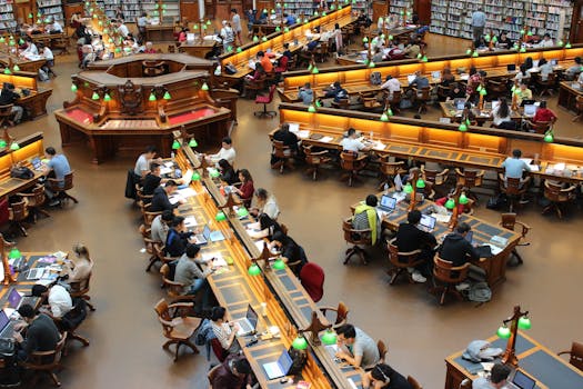 students studying with books