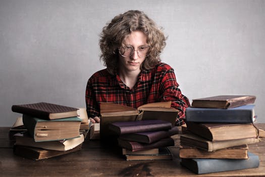 student studying with textbooks