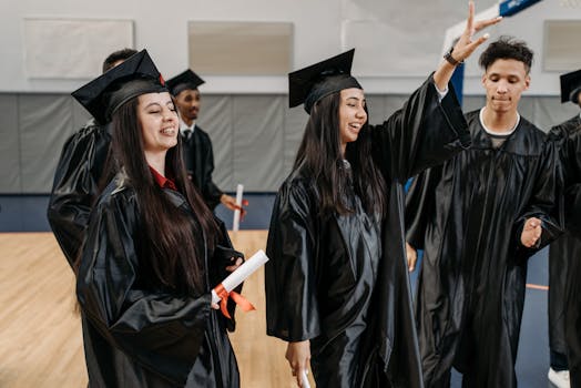 students celebrating success