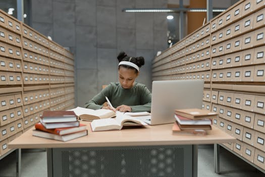 student studying in a distraction-free zone