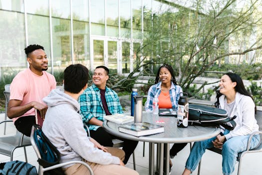 students studying together