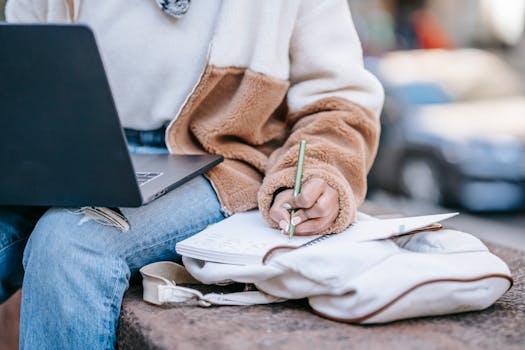 student using a digital planner