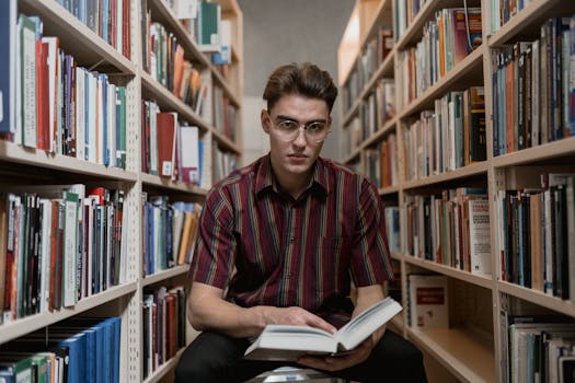 student studying with textbooks