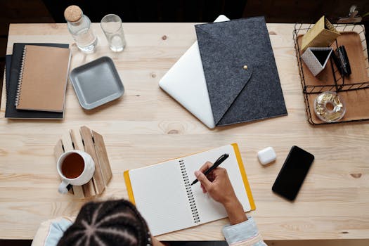 study materials on a desk